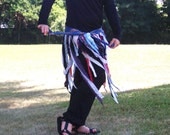 Upcycled Tie Festival Wrap Skirt in Red White Blue Hula Hoop Clothing