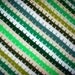 Vintage Afghan in Green Hues and White : Green White Blanket Throw Spring Afghan