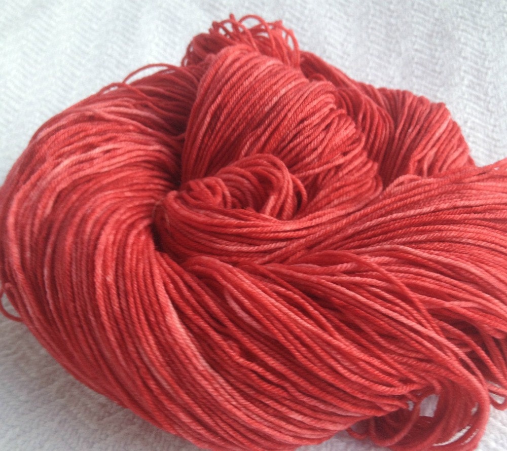 Crustacean Vacation Sock Yarn Pink Red Orange Hand Dyed sockyarn 463 yards hand painted