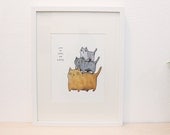 CATS3 - 8x10 - illustration art print