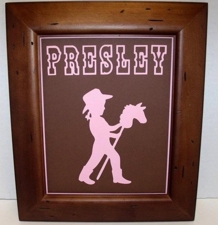 Western Cowgirl Rodeo Name Sign Personalized -  8x10 Mat (unframed) - Cowboy Available Too