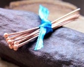 Handmade Ball End Headpins 2 inch - Artisan Copper Head Pins 22/24 gauge - Set of 20 piecs