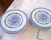 Vintage Set of 8 Chinese  Plates    Rice Pattern   Circa 1980s