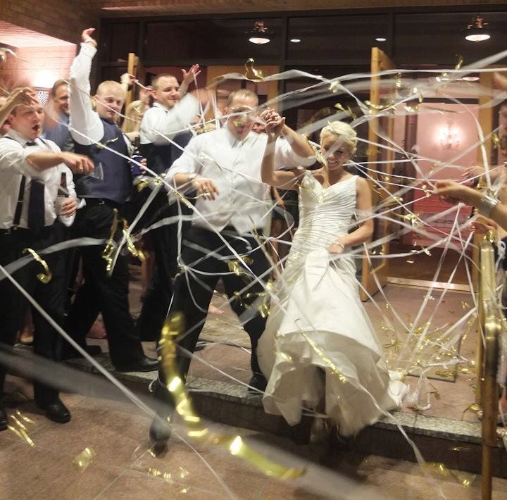 100 Hand Rolled Streamers - Wedding Exit - Layered Metallic with Finger Loop
