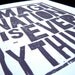 LINOCUT PRINT - Imagination is Everything LETTERPRESS purple poster 8x10