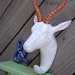 Antelope / Faux Taxidermy / Head Wall Mount / The Zalika /  WHITE / ORANGE / Home Decor. Sign / Urban Cowboy / Modern Chic /
