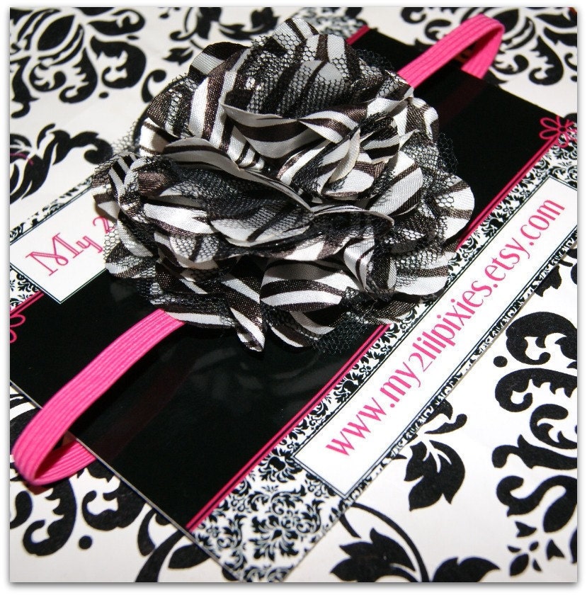 New Item- Fabric Flower on Itty Bitty Headband - Newborns Infants Babies Toddlers Tweens Adults photo prop Photography