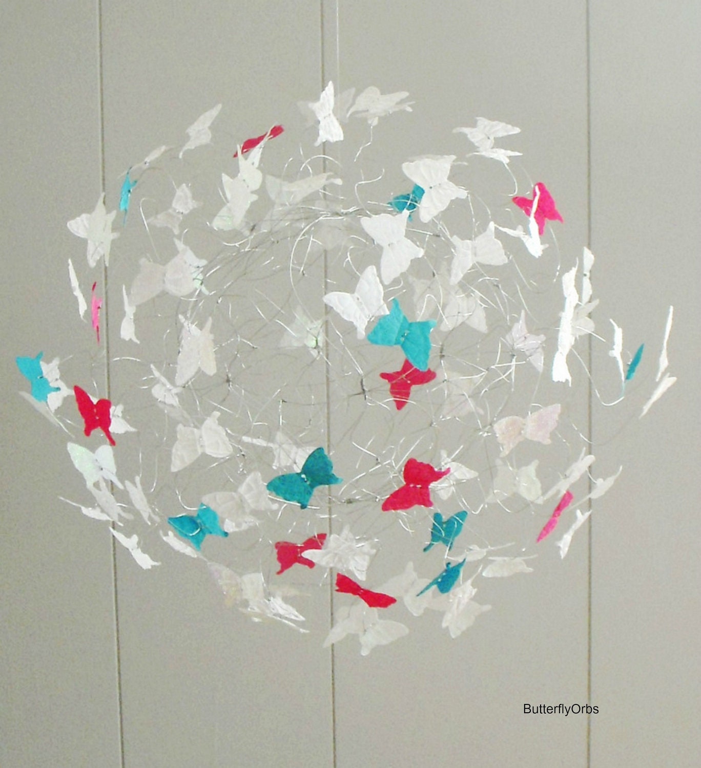 White Butterfly Mobiles Children, Art for Children,  Bedroom Decor, Butterflies