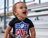 Birthday Rookie - Football -Themed Birthday - Complete Outfit - Includes shirt, diaper cover and leg warmers