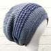 Dreadlock beanie, grey navy slouchy hat, oversized beanie for dreads.
