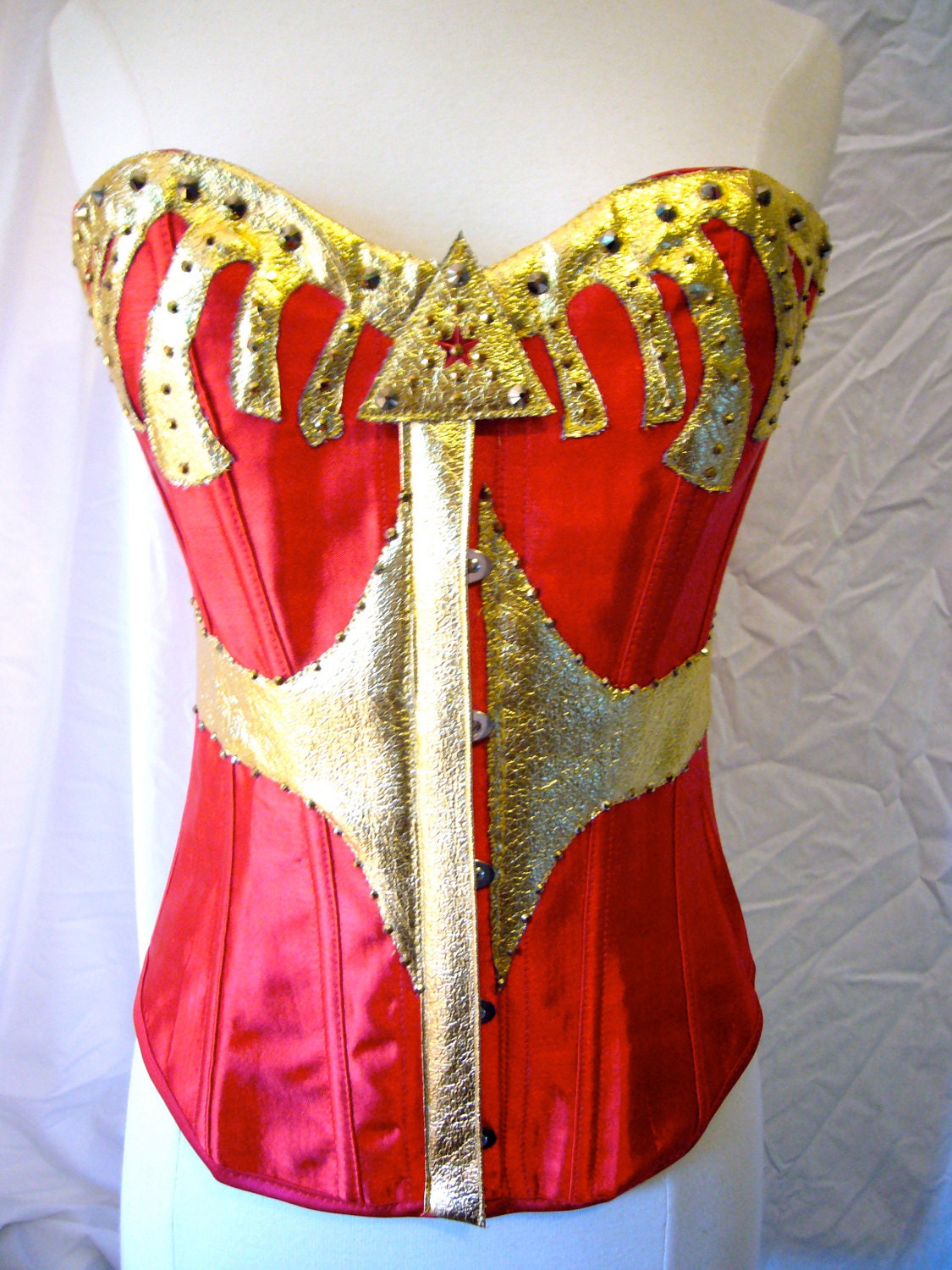 Wonder Woman Red and Gold Corset Custom Size