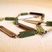 Vintage 17" Green Jade Stone and 12 K Gold Necklace
