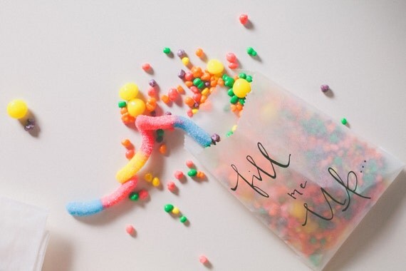 glassine fill me up favor bags // black