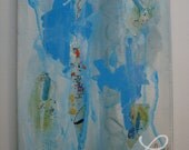 rain on the roof-mixed medium-original painting-8 in x 10 in