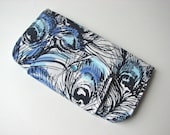 Wallet in Peacock Feathers in Blue - ready to ship
