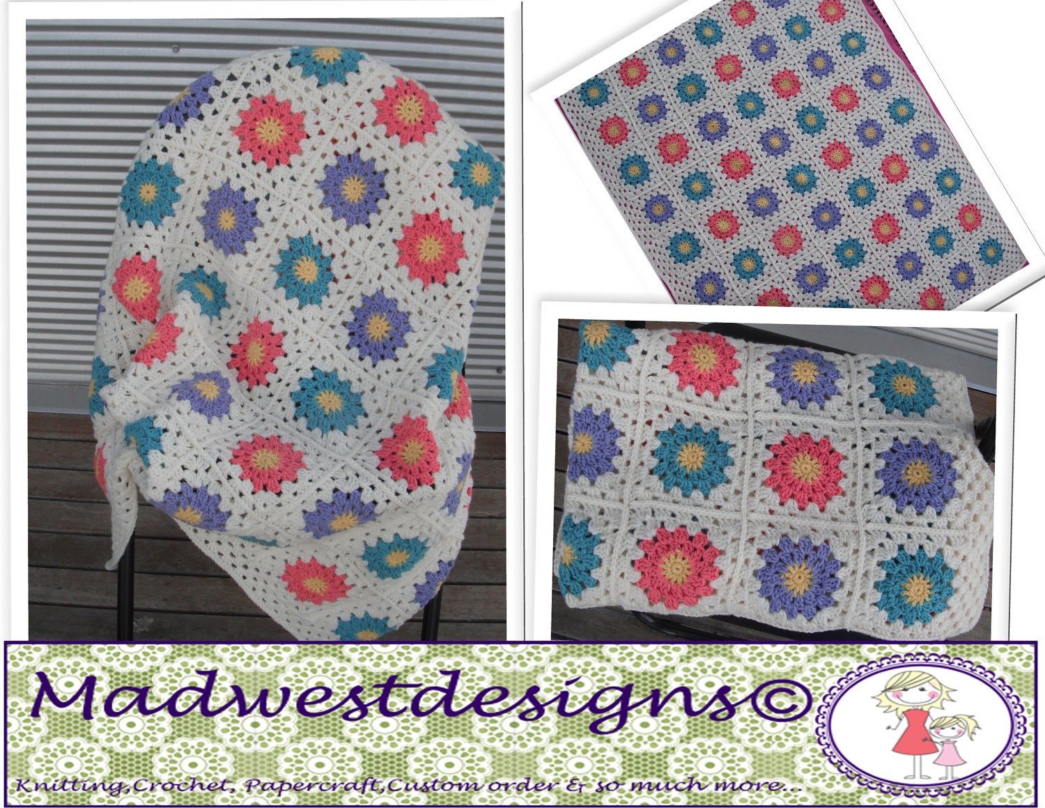 OOAK Granny Square Baby Blanket