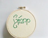 Elvish Name Personalized Wall Art Home Decor hand embroidered green white Art Decorative Arts