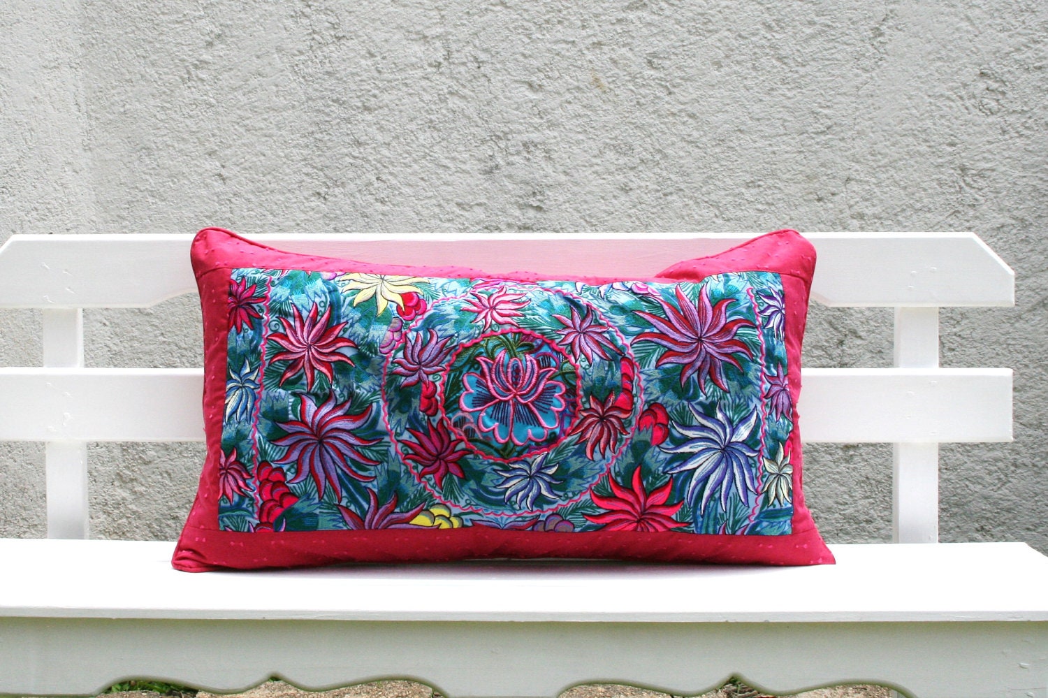 San Cristobal Collection Embroidered Upcycled Chiapas Chal Sham Set  Pillow Ready To Ship