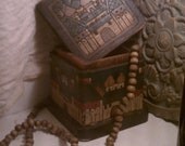 Aromatherapy Mala Prayer Bead Necklace and Box set.  Wooden Beads and box infused with Patchouli and Vetiver