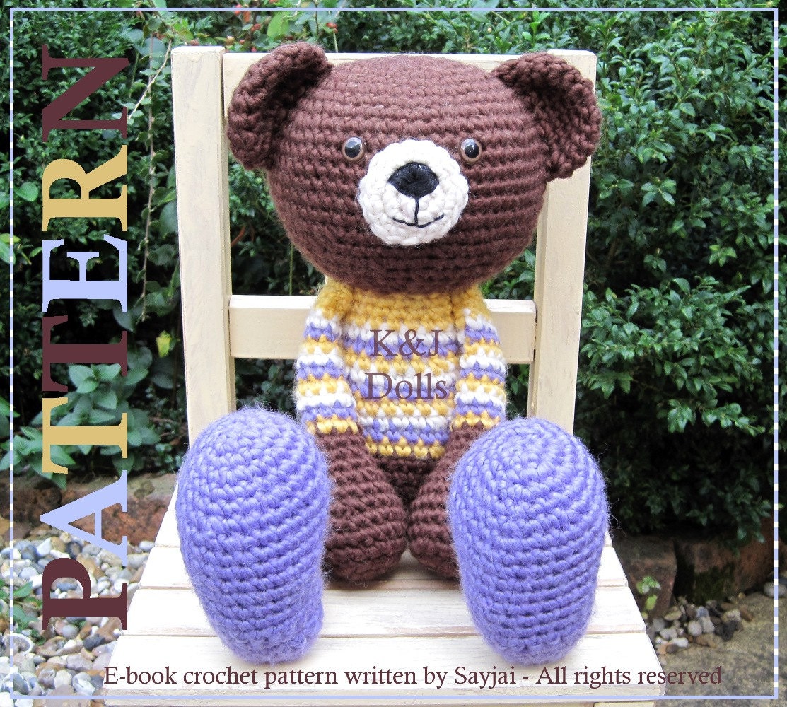 Instant Download PDF Crochet Pattern Huggy Bear - ENGLISH Instructions