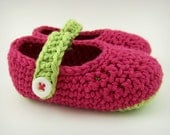 Pink Baby Booties, Crochet Baby Shoes