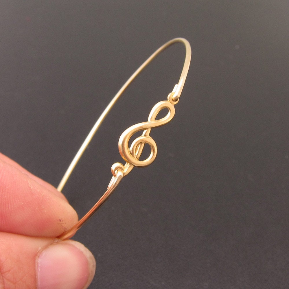 Music Bracelet Music Jewelry Treble Clef Bracelet by FrostedWillow