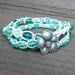 Aqua Bracelet - Hemp Wrap Bracelet, Teal Glass, Macrame Bracelet, Beach Theme