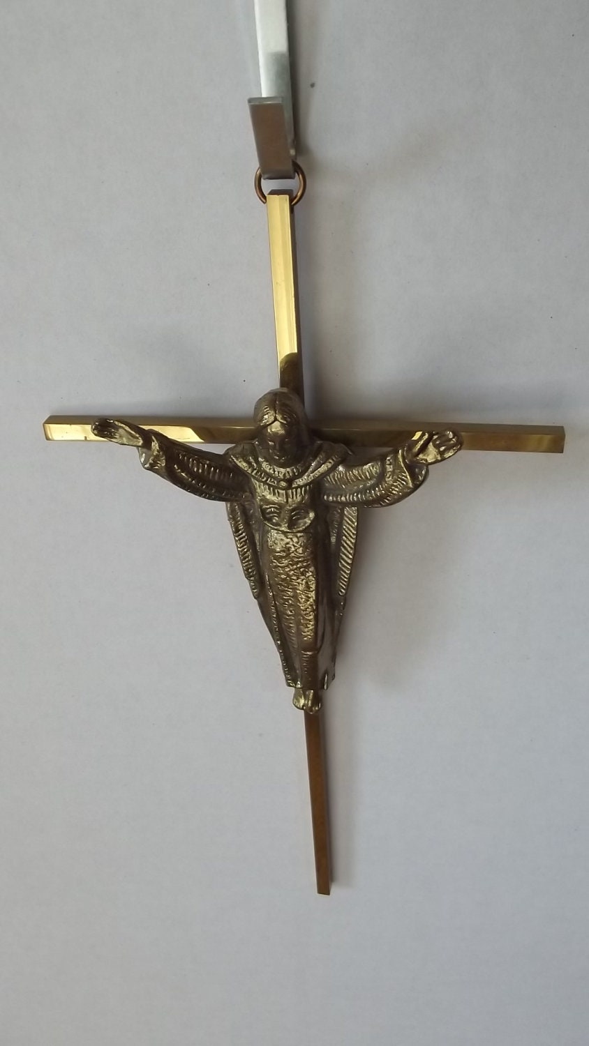 Sale///Brass Vintage Jesus Our Redeemer Cross/ Crucifix