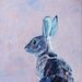 RABBIT, an original oil painting on canvas board, 8 x 8 inches, unframed. By Yvonne Wagner. Bunny. Bunny Rabbit. Easter. Kaninchen. Lapin.