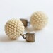 Beige Sand Beaded Bead Dangle Earrings