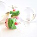 ON SALE Pink Watermelon Glass Earrings