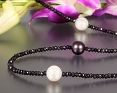 Opera length stunning spinel and pearls necklace