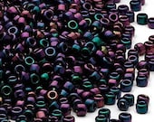 Size 8/0 iris peacock Matsuno glass seed beads, 20 grams (approx. 350 beads)