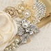 Bridal Sash Wedding Sash in Champagne, Gold and Ivory with Pearl and Jewels