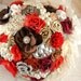 Brooch Bouquet Jeweled Bouquet in Red, Brown and Champagne- Kasey