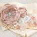 Bridal Sash- Wedding Sash in Blush Pink and Ivory with Dupioni Silk and Chiffon