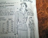 1940s Suit pattern Skirt, blouse, jacket by Bestway - English pattern Bust 34