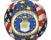 Air Force Patriotic Fabric Quilted Ornament Fathers Day Gift Idea