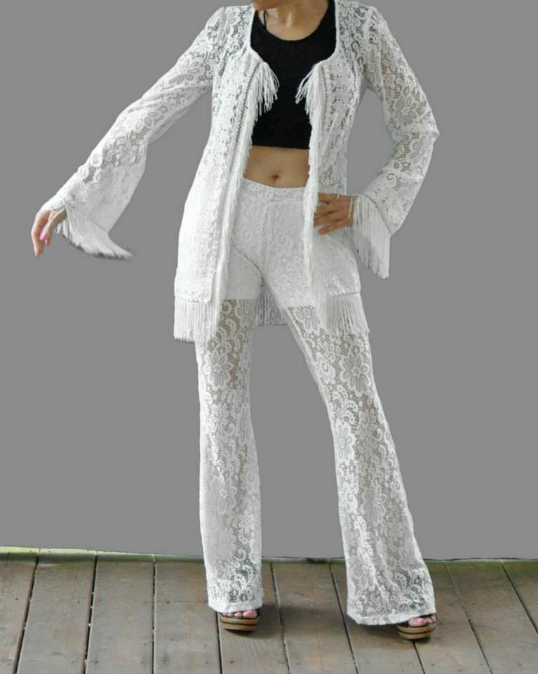 Organic Hippie Lace Resort Wear- Two Piece Set - ALL LACE