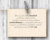 We are all a little weird - 4x5.5  folded greeting card - Dr. Seuss, Wedding