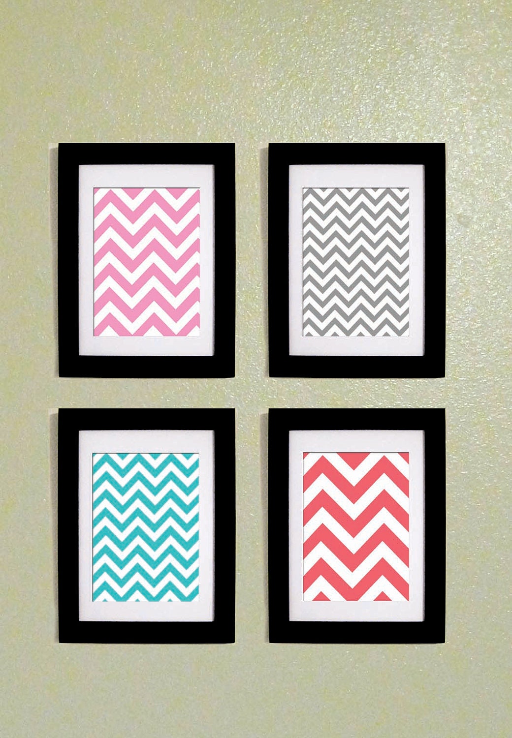 PRINTABLE PDF Chevron Set of 4 Wall Decor Prints Il_170x135
