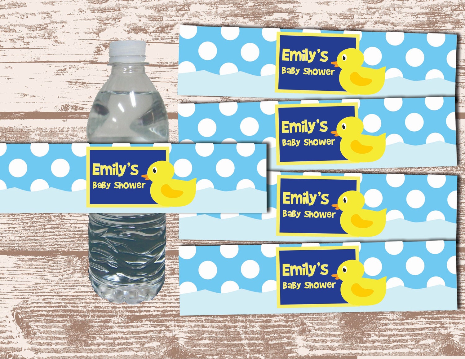 PRINTABLE PDF Rubber Duck Theme Birthday/ Baby Shower Custom Water Bottle Label Wrappers Il_170x135