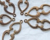 Vintage brass Finding component connector solid brass 25mm x 9mm (9pcs)