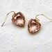 Vintage Light Amethyst Heart Shape Glass Jewel Earrings.Be My Valentine.
