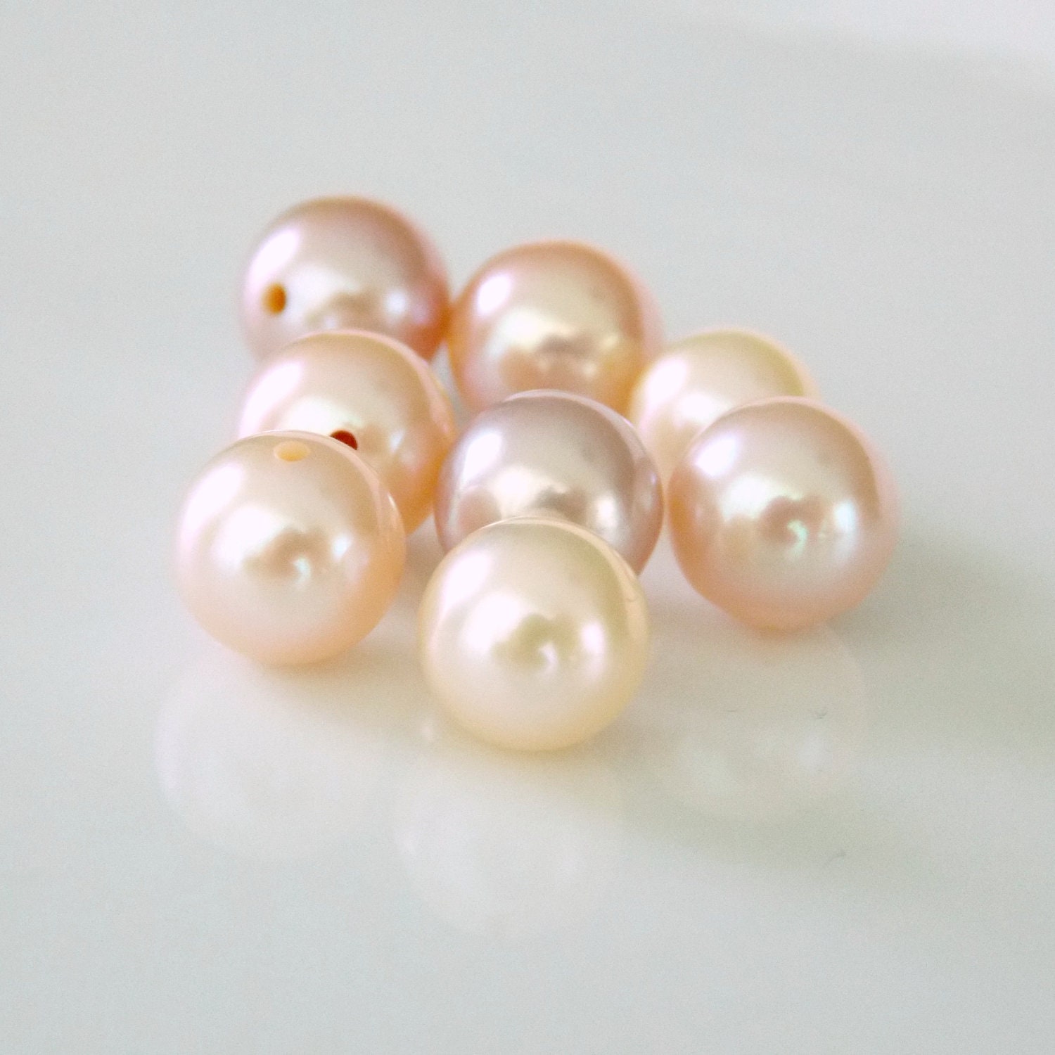 Pastel Freshwater Pearls Set of 8 HALF Drilled