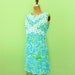 60s Mod Mini Dress Blue White Lace Tropical Floral Print Vintage 1960s Lilly Pulitzer Shift Dress M/L