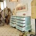 Painted Cottage Chic Shabby Pair of Aqua Night Tables NT443