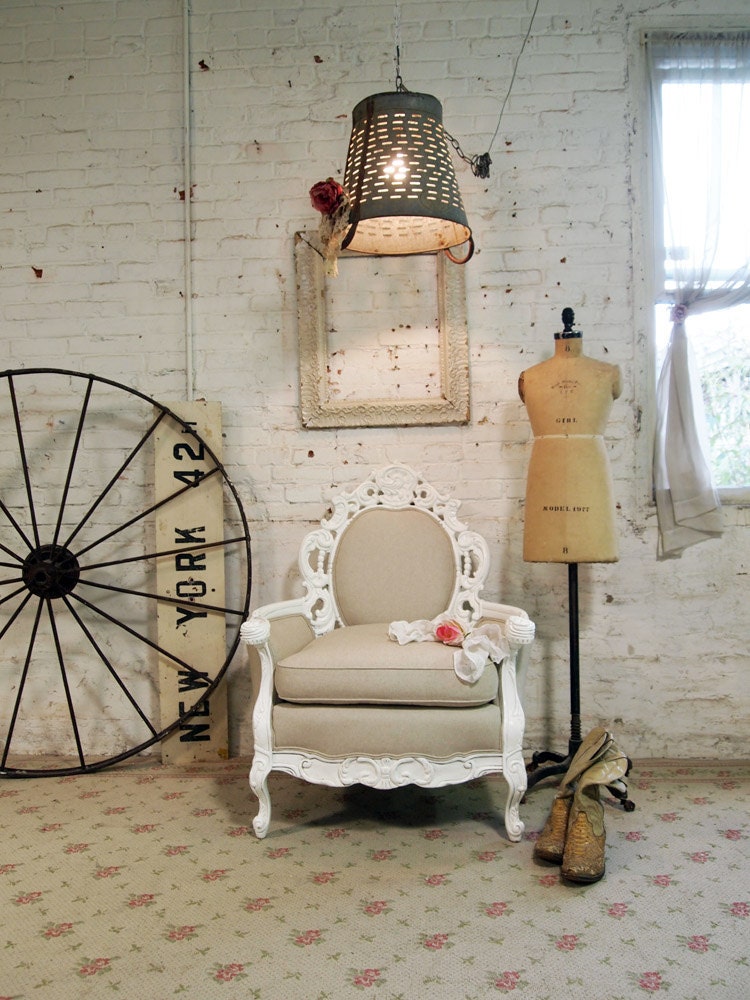 Painted Cottage Shabby White French Fancy Chair