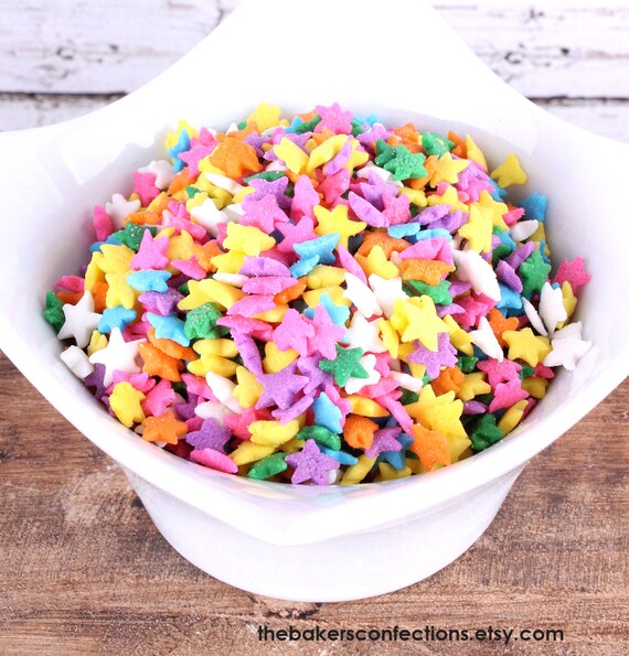 Girls Rainbow Star Sprinkles medium jar 2 by thebakersconfections
