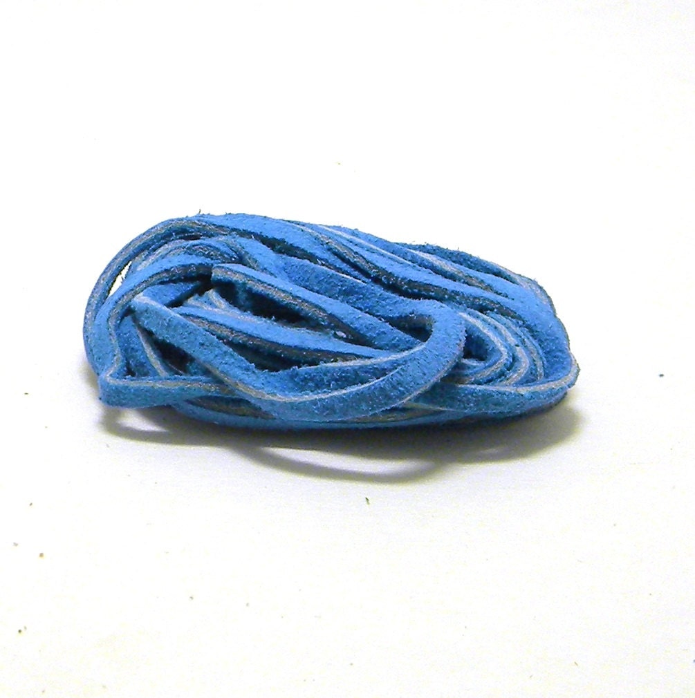 Suede Lace, Suede Cord, Leather Lace, Leather Cord, Blue Suede Lace,Cerulean Suede Cord, Sky Blue Suede Lace